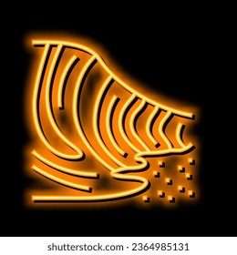 rock formation wave neon light sign vector. rock formation wave illustration