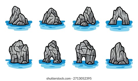 Formaciones de Rock en agua con fondo transparente