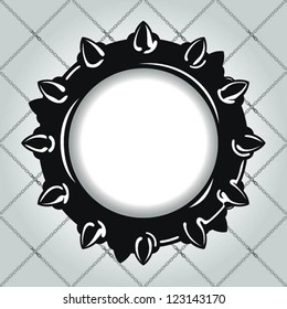 rock frame with seamless chain background