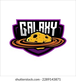 rock galaxy mascot logo template premium