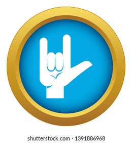 Rock gesture icon blue vector isolated on white background for any design