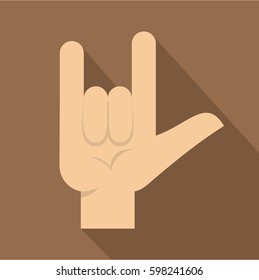 Rock gesture icon. Flat illustration of rock gesture vector icon for web