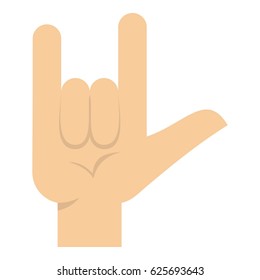 Rock gesture icon flat isolated on white background vector illustration