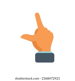 Rock gesture icon flat vector. Rock gesture. Touch pinch isolated