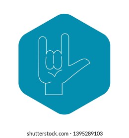 Rock gesture icon. Outline illustration of rock gesture vector icon for web
