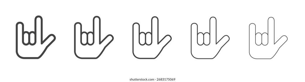 Icono de gesto de Rock Ilustración de contorno Vector de símbolo