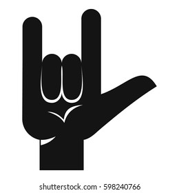 Rock gesture icon. Simple illustration of rock gesture vector icon for web