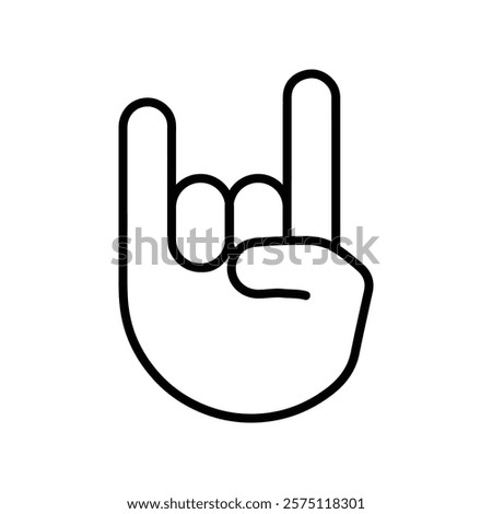 rock gesture icon Simple outline illustration