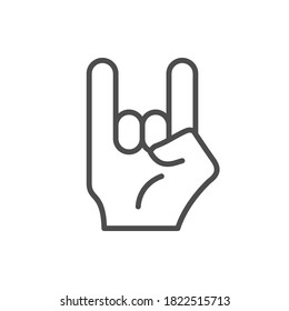 Rock gesture line outline icon