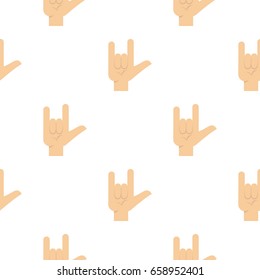 Rock gesture pattern seamless for any design vector illustration