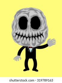 Rock ghost face grey