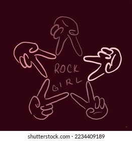Rock girl graphic design. Kids and more