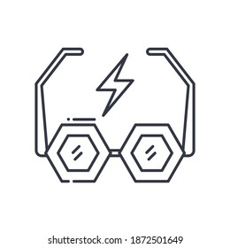 Rock glasses icon, linear isolated illustration, thin line vector, web design sign, outline concept symbol with editable stroke on white background.