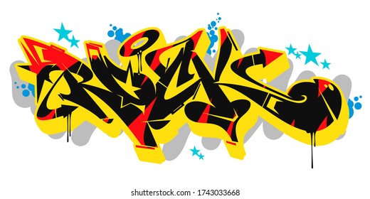 Rock Graffiti Style Font Lettering Vector Illustration