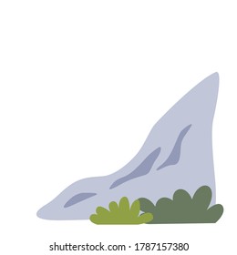 Felsen und Gras einzeln auf Weiß, Vektorgrafik.