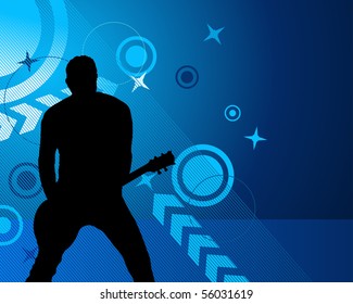 Rock group drummer. Vector illustration for design use.