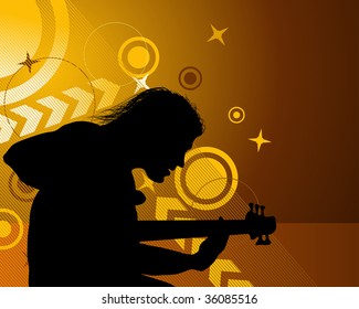 Rock group singers theme. Vector illustration for design use.