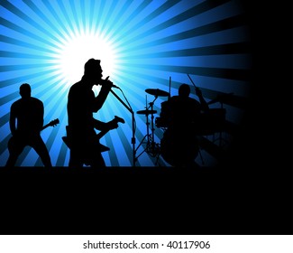 Rock group singers theme. Vector illustration for design use.