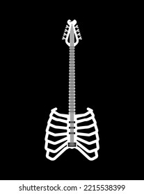 Rock guitar from bones. Skeleton electric guitar. death rock
