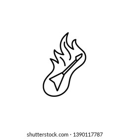 rock, guitar, fire, flame icon. Element of rock and roll icon. Thin line icon for website design and development, app development. Premium icon