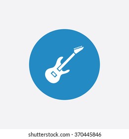 rock guitar icon, on white background