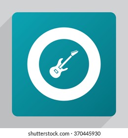 rock guitar icon, on white background