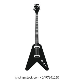Rock guitar icon. Simple illustration of rock guitar vector icon for web design isolated on white background