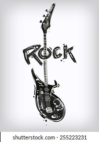 Rock guitar isolated on white