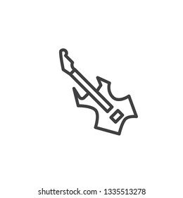 Rock guitar line icon. linear style sign for mobile concept and web design. Electric guitar outline vector icon. Music instrument symbol, logo illustration. Pixel perfect vector graphics