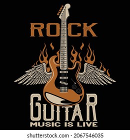 Rock guitar music is live
guitar vector design