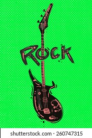 Rock guitar on burst background