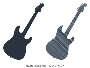 Rock guitar vector illustration isolated on white background