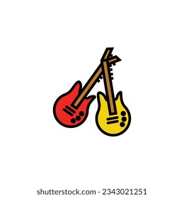 rock guitar vector type icon