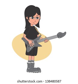 Punk Rock Guitarist Cartoon Character Stock Vector (Royalty Free ...