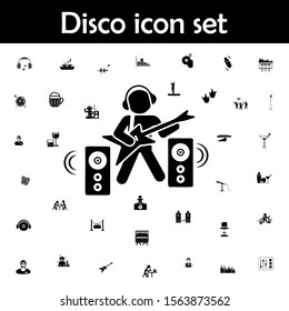 Rock guitarist icon. Disco icons universal set for web and mobile