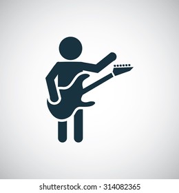 rock guitarist icon, on white background
