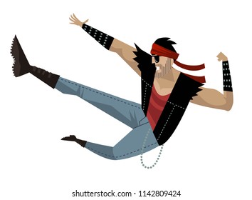 rock guy jump kick