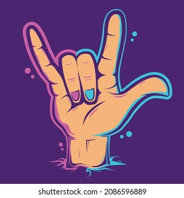 rock hand art cartoon wallpaper design