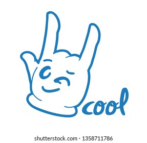 rock hand draw