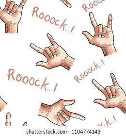 rock hand drawing seamless pattern design