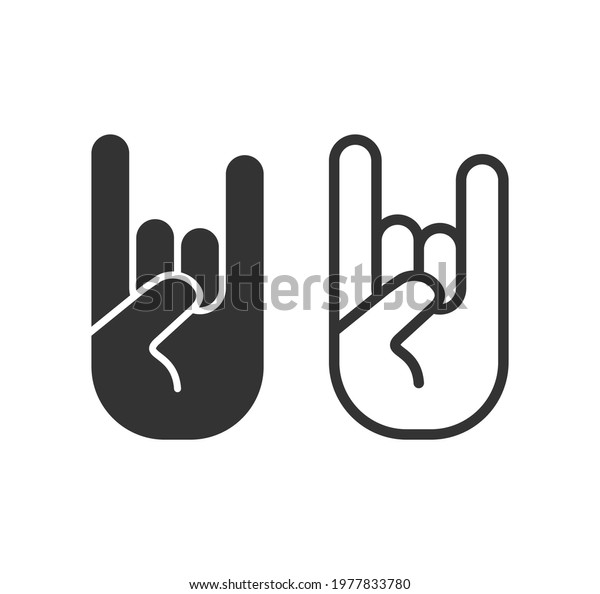 Rock Hand Gesture Icon Devil Horns Stock Vector (Royalty Free ...