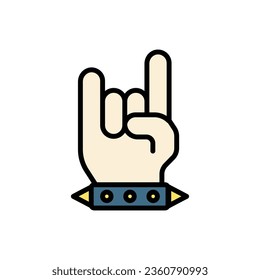 Rock Hand Gesture Icon Vector Illustration