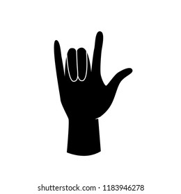 Rock hand gesture vector icon.