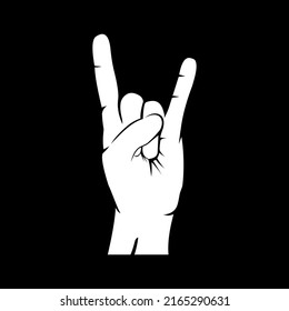 Rock Hand Gesture Vector Logo