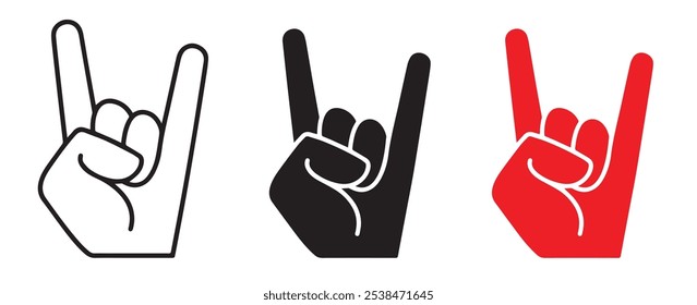 Rock hand icon. Band musician, Vector illustration of a hand.