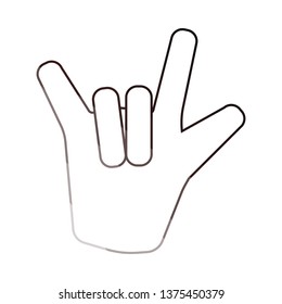 Rock hand icon. Flat color design. Vector illustration.