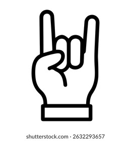 rock hand icon on white background vector
Vector line icon hand gestures