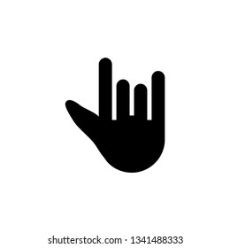 Rock hand icon. Rock and roll sign. Concert sign