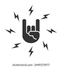 Rock hand icon. Vector illustration.