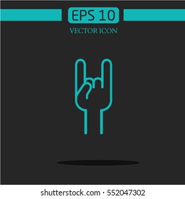 rock hand  icon vector. on dark background.logo design.graphic image.avatar